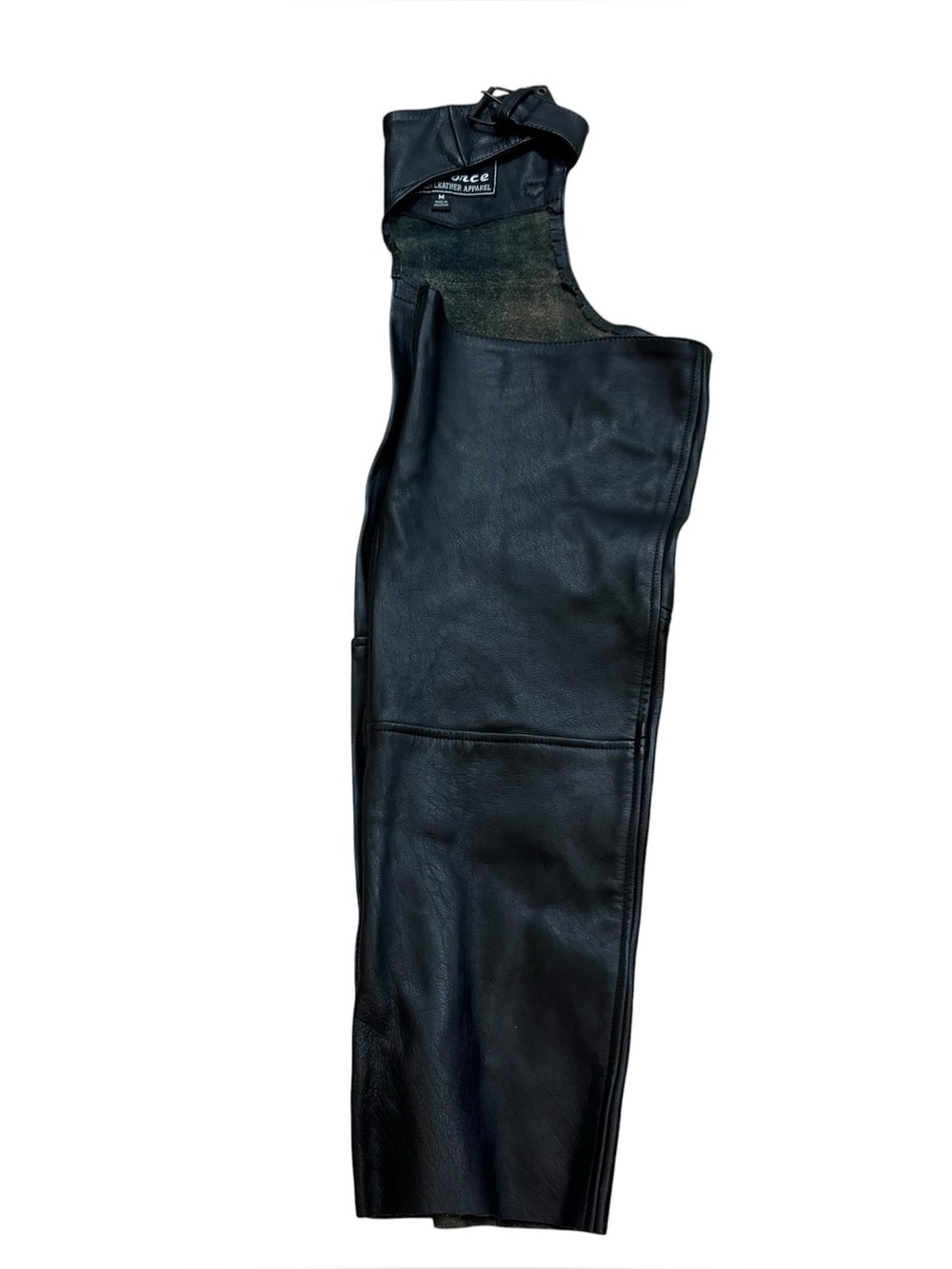 Mega Force Men’s Black Right Leg Black Leather Chap Size Medium